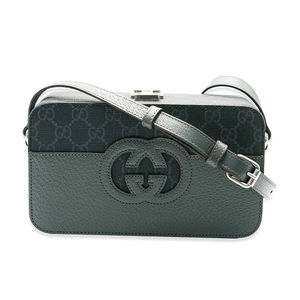 GUCCI】Marmont Dollar Calf Mini Zip Crossbody Bag Grey Sky